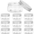 thumbnail image 1 of 1 juego de 10 contenedores de plástico transparentes para almacenamiento en forma de columna de 2,8 oz/80 ml, organizadores con tapas de rosca de aluminio, portátiles para viajes, cosméticos, cuidado, 1 of 7