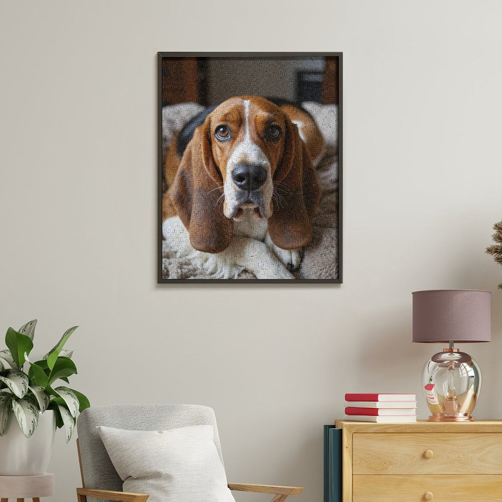 Paint by Numbers Kit for Adults, Basset Hound Dog Relaxing Home Paint by Numbers, Easy Paint by Numbers Kit for Adults Beginner, DIY Adult Paint by Number Kits on Canvas, Home Decor