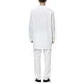 thumbnail image 7 of Edvintorg 2 Piece Outfits for Men 2025 Men's Muslim Robe Set Arab Middle Robe Pattern Embroidery Slim Fit Medium Long Sleeve Standing Neck Top And Pants Robe Set White XXL, 7 of 7
