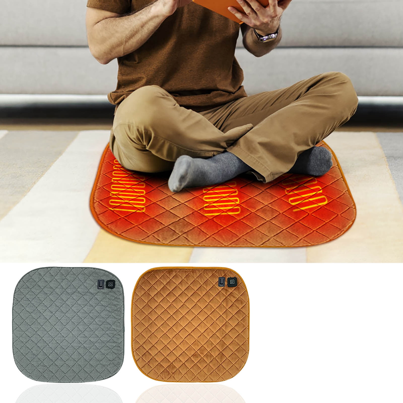 Heated Seat Cushion,Office Chair Cushions Butt Pillow for Long Sitting,Non-Slip Back Coccyx Cushion for Tailbone Pain Relief Heated Chair Pad,Seat Warmer for Car Home Seat Cushion,Wheelchair 19*19"