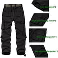 thumbnail image 4 of Pantalones cargo Raroauf para mujer, talla grande, negros con 8 bolsillos, 4 of 7