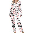 thumbnail image 4 of snilers Pajama Sets for Women 2 Piece Outfits Hearts Print Lounge Sets Fashion Long Sleeve Button Down Shirts and and Pj Pants Cute Pj Set Valentine's Day Clothes, 4 of 8