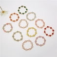 thumbnail image 3 of Xiao Hua Pulseras de mujer de acero inoxidable con cristales degradados y esmaltado de colores, color verde y blanco., 3 of 4