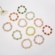 thumbnail image 3 of Xiao Hua Pulseras de mujer de acero inoxidable con cristales degradados y cuentas de cristal esmaltadas de colores -Blanco, 3 of 4