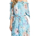 thumbnail image 5 of Flying Tomato Women's Floral Off Shoulder Maxi Dress (S, Light Blue), 5 of 5