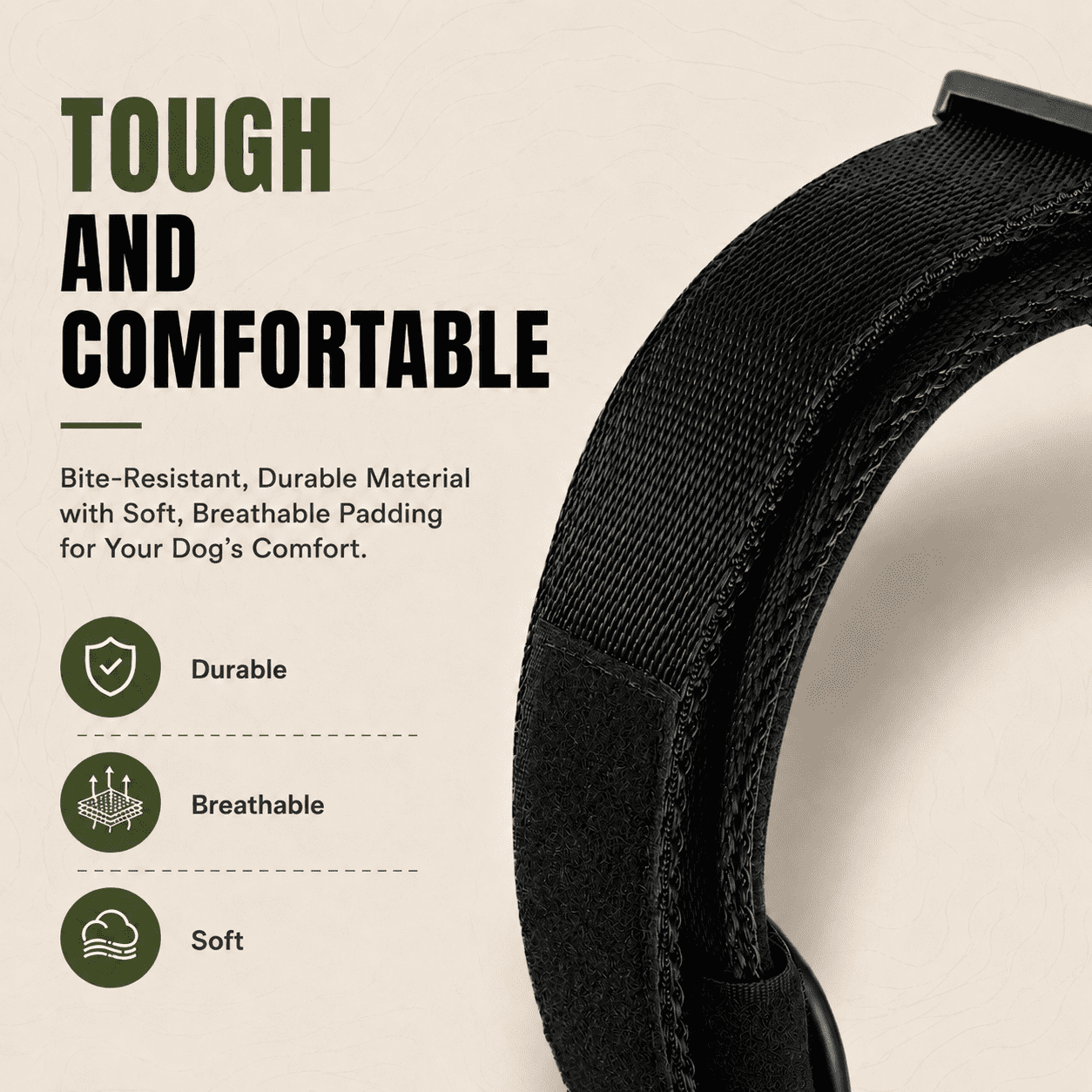 Waterproof AirTag Dog Collar, Military Tactical Collar with AirTag Holder, Comfortable Control Handle & Metal Buckle, GPS Dog Collar Holder for Medium to Large Dogs