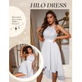 thumbnail image 3 of Vestido Dressystar con lentejuelas, halter, cóctel, baile de graduación, Hi-Lo, blanco, XXL, 3 of 9