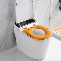 YgkuHd Toilet Seat Cushion, Zipper Model Toilet Seat Household Embroidery Sitting Washer Toilet Seat Cover Cute Washer Four Seasons Universal Toilet Seat Washable D Shapetoilet Seat Cushion (Yellow)