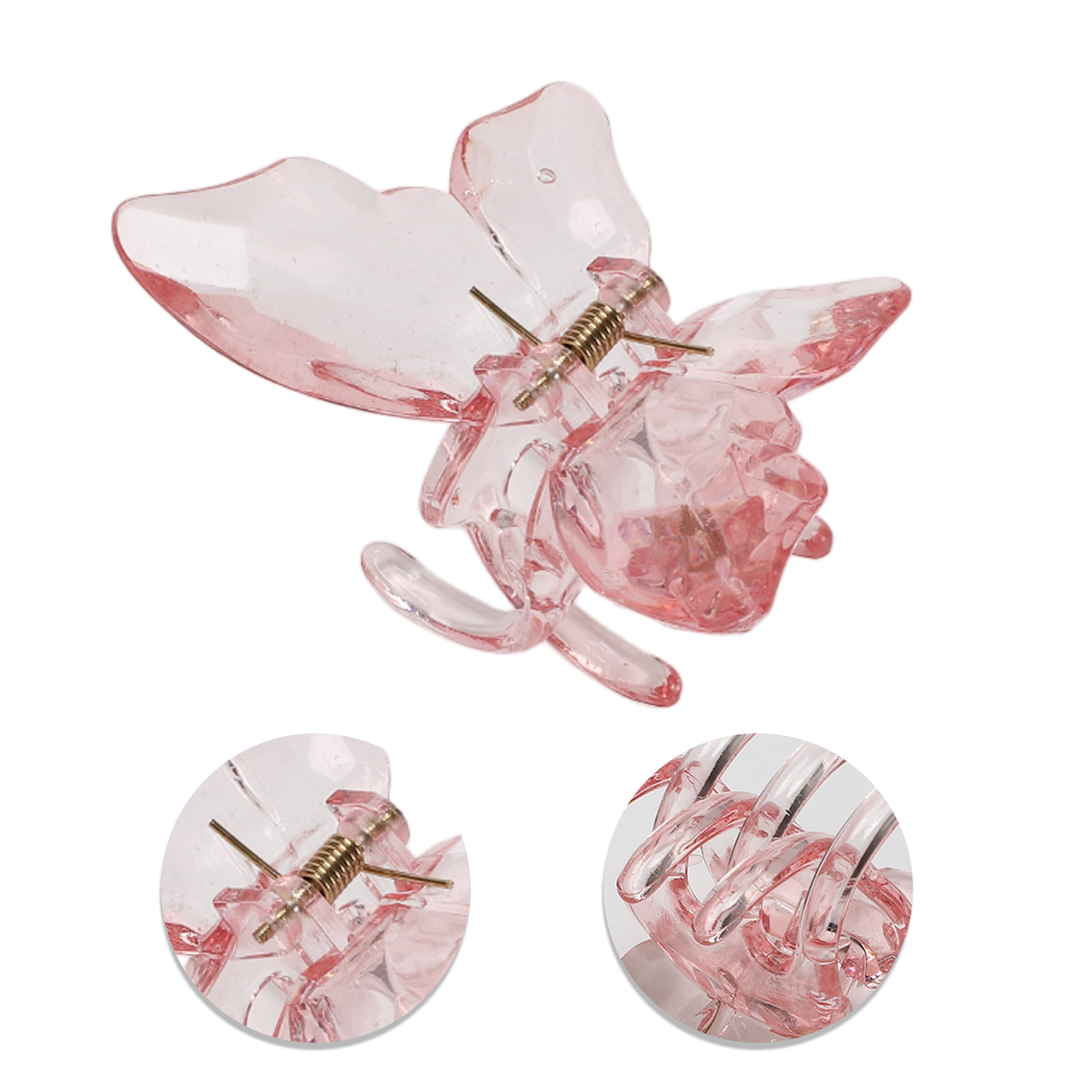 Unique Bargains 3Pcs Grace Butterfly Hairdo Clips Pink