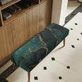 thumbnail image 4 of Psesaysky Stretch Bench Covers, Black Green Marble Printed Bench Seat Protector, Washable Slipcover, Rectangle Covers for Dining Room, Living Room, Kitchen, 4 of 7