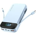 thumbnail image 1 of fuzhong-Portable Charger 32000mAh, 22.5W QC 3.0 PD 20W Smart LED Display Fast Charging Built in Cables Power Bank, External Battery Pack Charge 5 Devices Compatible with Cellphones (Blue), 1 of 4