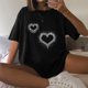 thumbnail image 2 of Moda mujer damas hombros caídos mangas sueltas manga corta Top pulóver Tops Pompotops  hfajkhk125979, 2 of 9