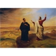 thumbnail image 3 of Ludwig Ferdinand Schnorr von Carolsfeld 24x18 Black Modern Framed Museum Art Print Titled - The Temptation of Christ (1847), 3 of 5