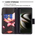 thumbnail image 4 of Allytech Galaxy S22 Case with 9 Card Holders, PU Leather Folio Flip Kickstand Magnetic Snap Detachable Wrist Strap Anti-Scratch Wallet Case for Samsung Galaxy S22 6.1" 5G 2022, Pink Floral, 4 of 5