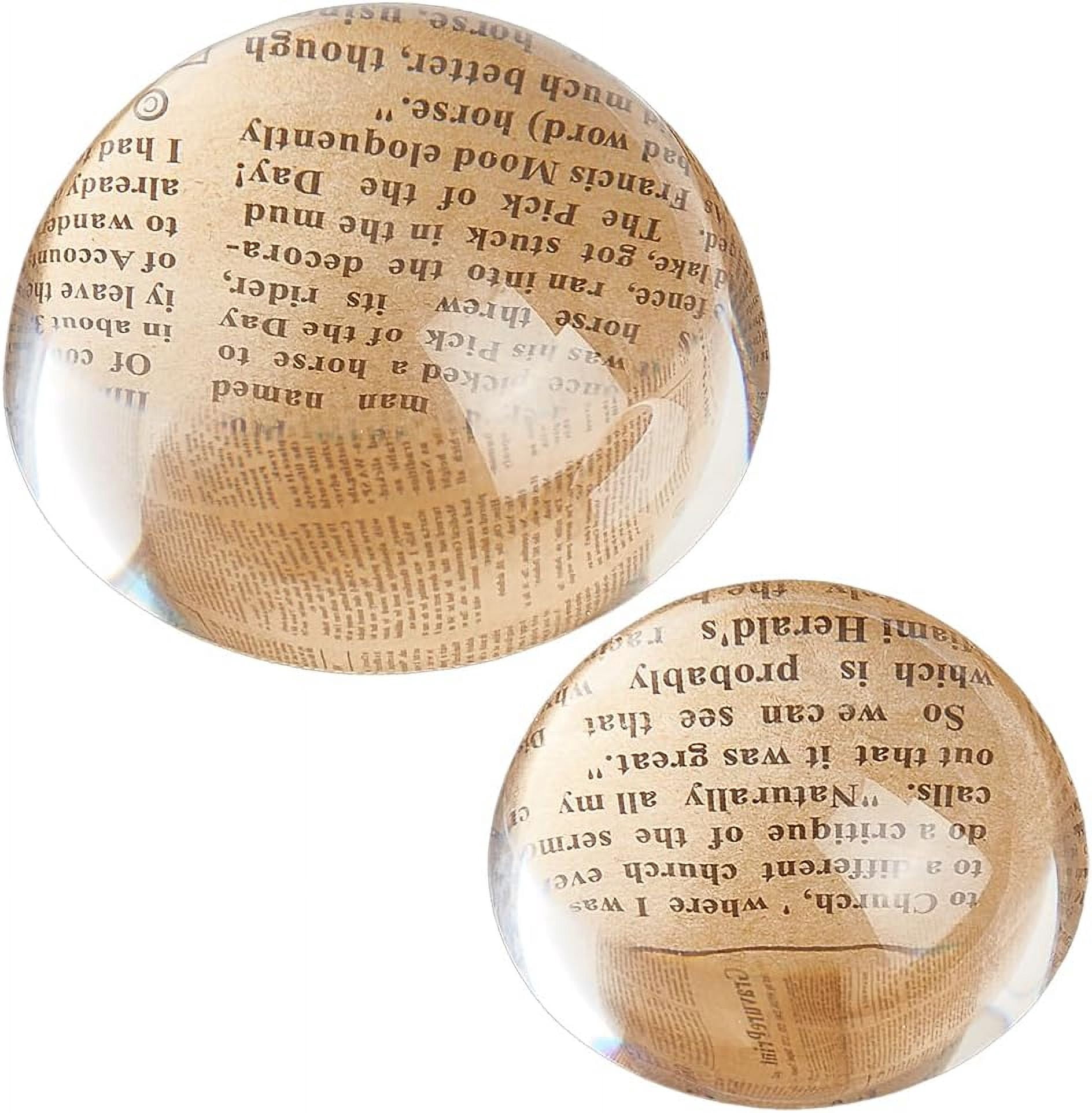 2 Pcs 2 Styles Dome Magnifier Paperweight Glass Magnifying Half Ball Lens for Home Office Dispalay Decorations Reading 57x26mm/77x36mm for DIY