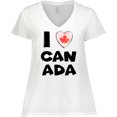 thumbnail image 3 of Inktastic I Love Canada Heart with Maple Leaf Women's Plus Size V-Neck T-Shirt, 3 of 5
