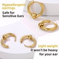 thumbnail image 6 of KeyStyle 18K Gold Plated Small Hoop Earrings Thick Huggie Earrings for Men Women Hoop Earrings Anniversary Jewelry Valentine's Day Gift for Husband Wife, 6 of 8