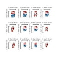 24Pcs Independence Day Nail Flake Medium Long Flag Nails Rocket Independence Day Design