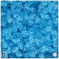 BeadTin Light Blue Transparent 8mm Faceted Bicone Acrylic Beads (200pcs)