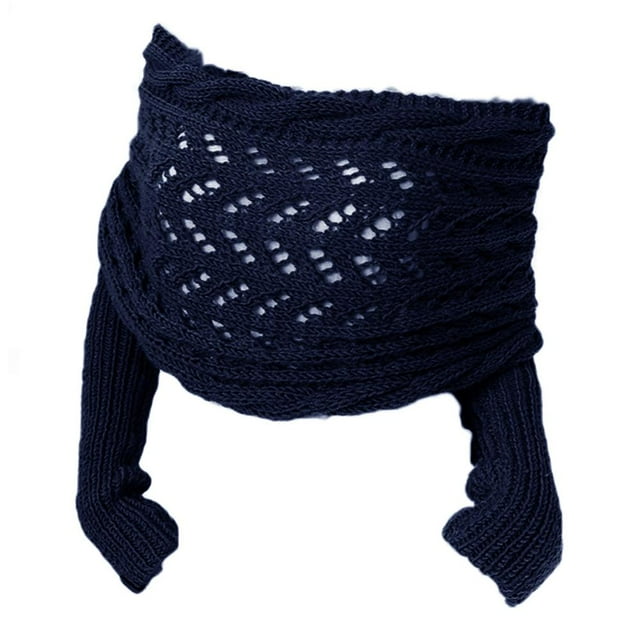 SGACAI Bufanda de suéter de ganchillo con chal de manga doble alargada y ahuecada, bufanda larga y cálida con mangas, bufandas de manga de invierno, bufandas multifuncionales con cable, chales, buf