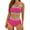 Hot Pink, variant on Efsteb Womens High Waisted Bikini Sets Conservative Chest Pads Bandeau Swimsuit Strapless Two Piece Bathing Suit (Black,L)