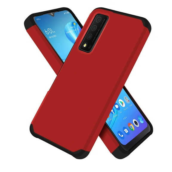 For TCL Stylus 5G Ultra Slim Corner Protection Shock Absorption Hybrid Dual Layer Hard PC TPU Rubber Armor Defender Cover ,Xpm Phone Case [Red]