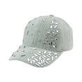 thumbnail image 3 of HuangHuanChen Classic Baseball Cap For Women Men Adjustable Breathable Baseball Cap with Diamond Casual Sports Cap Hat Solid Color Sun Hat Summer New Trendy Light Green One Size, 3 of 6