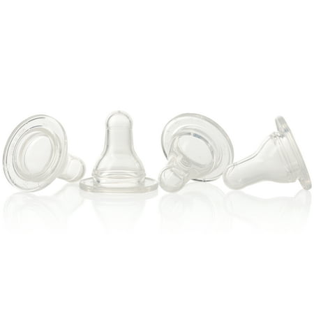 (2 Pack) Evenflo Feeding Classic Standard Neck BPA-Free Silicone Medium Flow Nipples - 3 Months+, 4