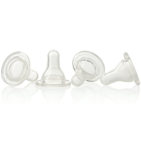 (2 Pack) Evenflo Feeding Classic Standard Neck BPA-Free Silicone Medium Flow Nipples - 3 Months+, 4