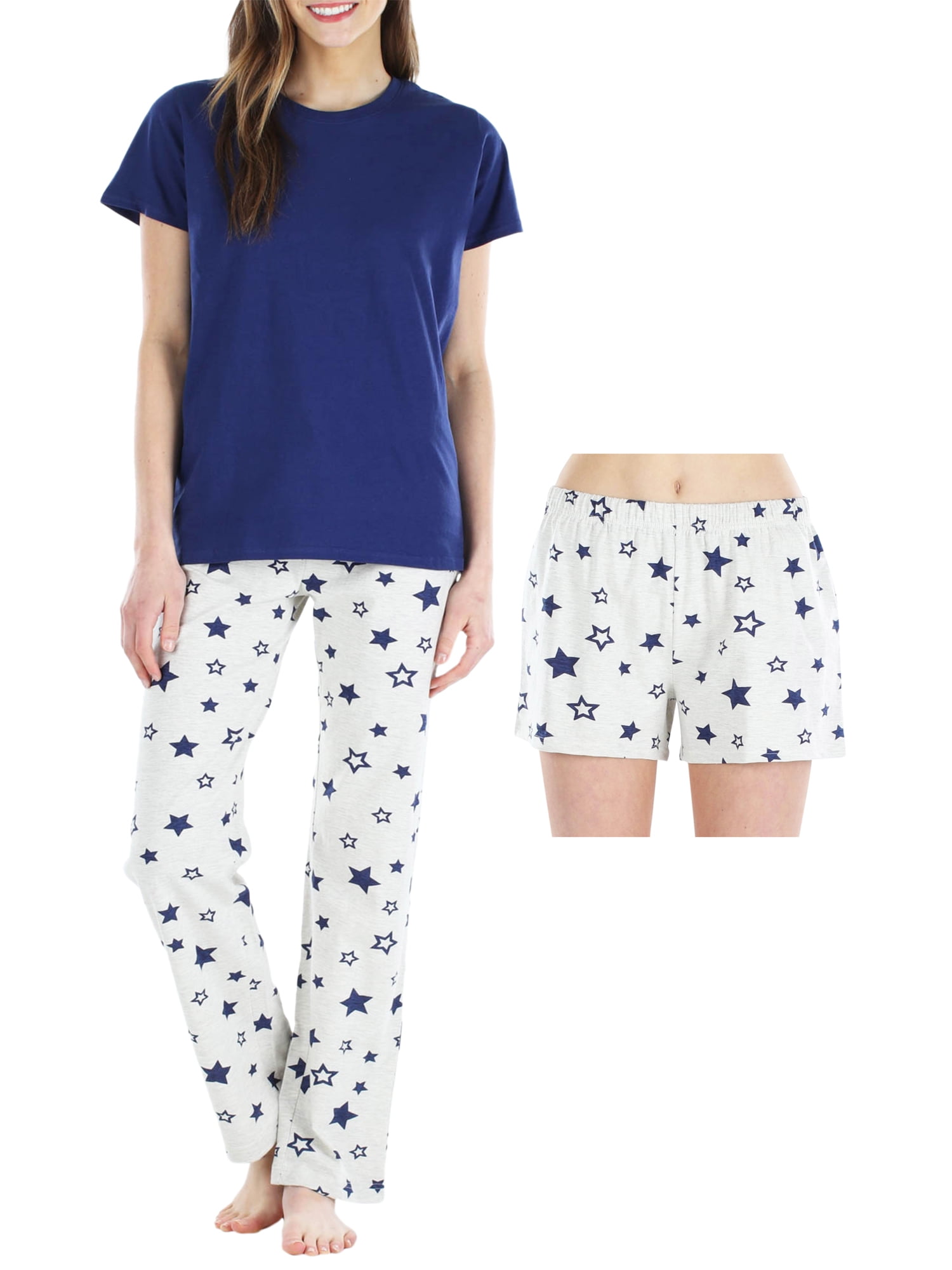 Frankie & Johnny Frankie & Johnny Women's 3 Piece Knit Pajama Set