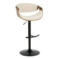 thumbnail image 4 of Curvo Adjustable Bar Stool, Chrome Bar Stools, Bar Chairs, Swivel Bar Stools, Bar Stools Set of 2 (Cream), 4 of 6
