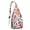 White-72, variant on Farmhouse Floral Sling Backpack - Country Chic Flower Print, Lightweight Weekend Pack