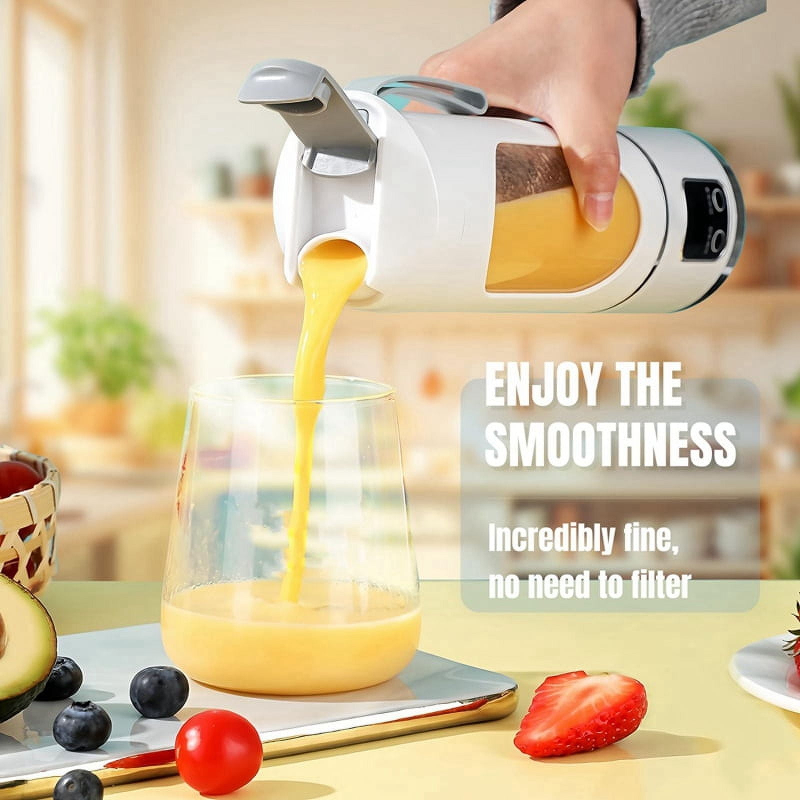 USB Rechargeable Portable Blender 8 Blade Mini Ice Crusher with Digital Display 3 Modes Portable Blender