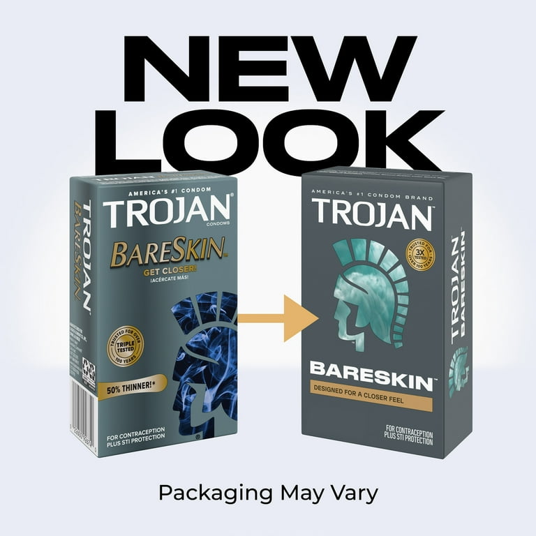 Trojan Bareskin Designed for a Closer Feel Thin Latex Lubricated Condoms,  24 Count HSA/FSA Eligible
