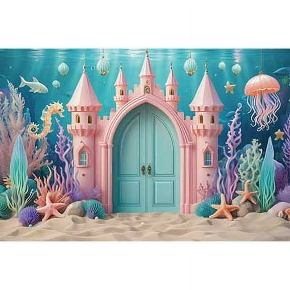 Mermaid Party Photography Background Underwater Seabed Landscape Photoz Backdrop Childr Studio Photocall Supplies