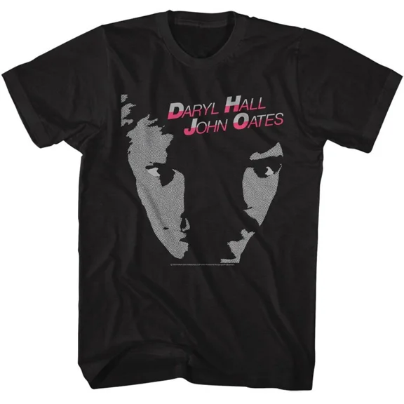 Hall and Oates Faces Black T-Shirt