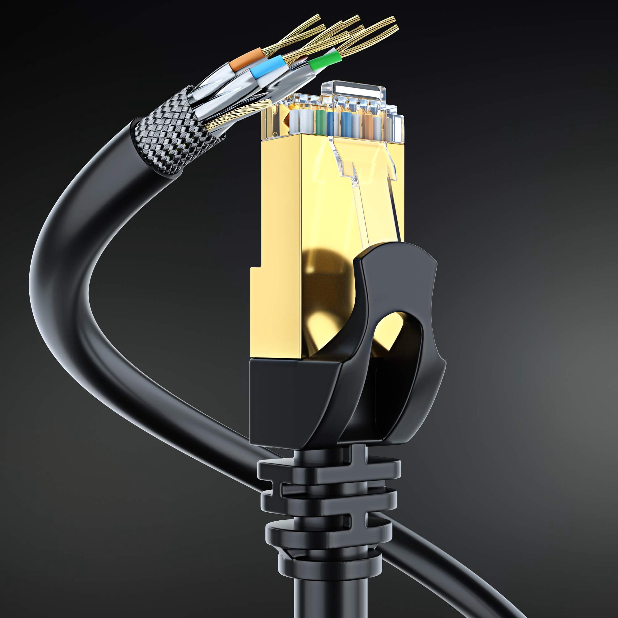 Maximm Black Cat 7 Ethernet Cable 100 ft High Speed, Black Ethernet Cable, F/FTP, 100 ft Ethernet Cable, Cat7 Ethernet Cable, 100ft Ethernet Cord, High Speed