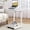 White, variant on C Shaped End Table for Couch C Table with Wheels Folding Desktop Wood Rolling Side Table with Storage Desk Tv Tables Lockable Wheel for Couch, Living Room, Bedroom