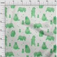 thumbnail image 3 of oneOone Viscose Jersey Green Fabric Bear Craft Projects Decor Fabric Printed By The Yard 60 Inch Wide, 3 of 7