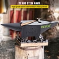 thumbnail image 2 of VEVOR Cast Iron Anvil, 22 lbs(10kg) Single Horn Anvil with Large Countertop and Stable Base, High Hardness Rugged Round Horn Anvil Blacksmith, for Bending, Shaping, 2 of 9