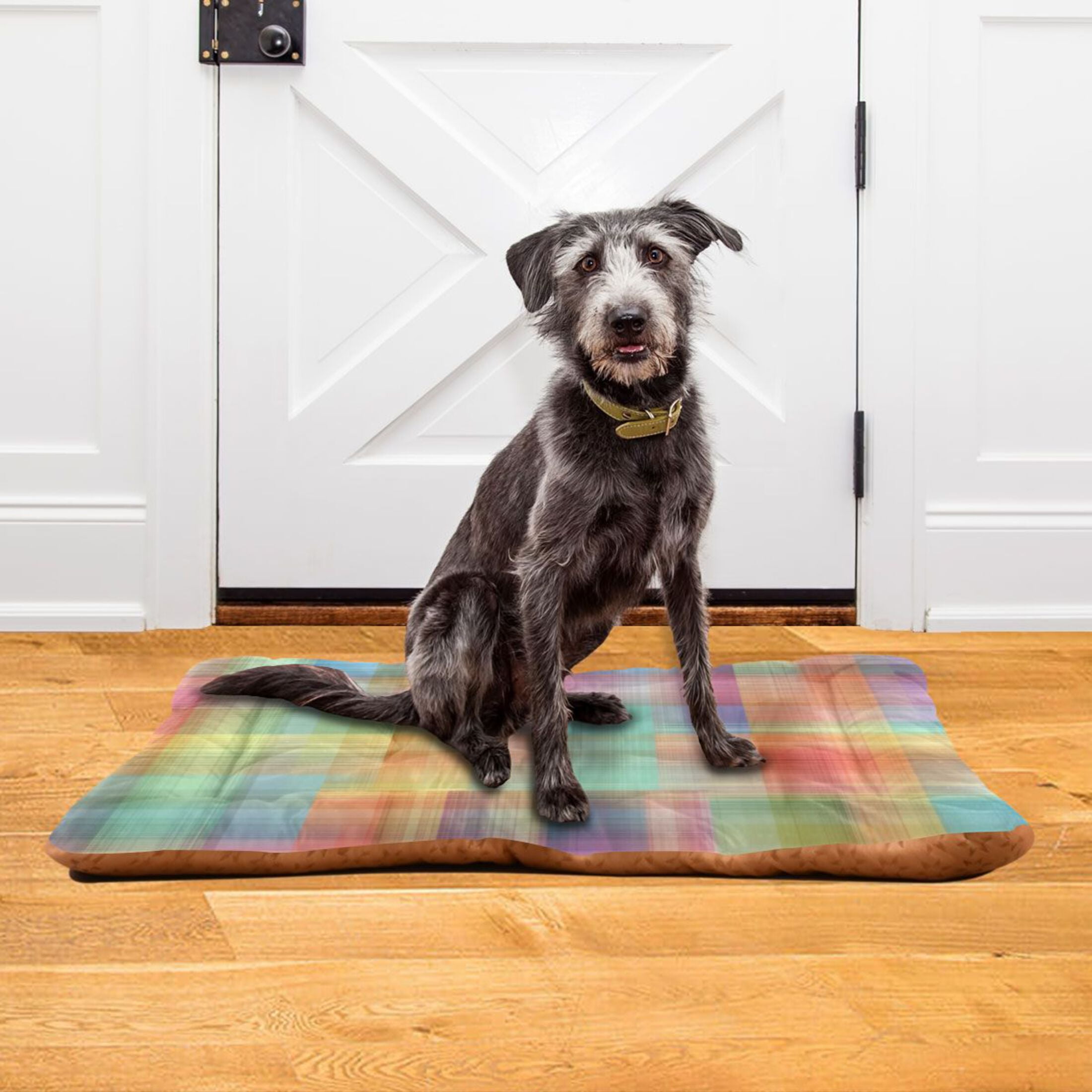 Cozy Mat Pet Bed Indoor Outdoor Warm Soft For Cat Dog Puppy(S/M) Soft Gradients Plaid