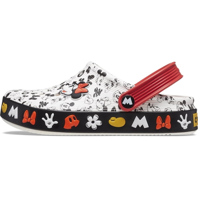 Zuecos Crocs Mickey Off Court, blancos, unisex, para niños pequeños