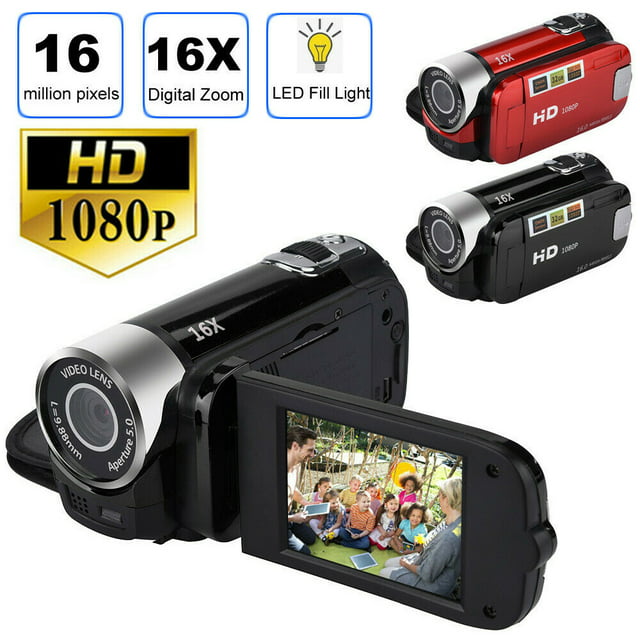Video Camera Camcorder,YouTube Camera for Vlogging Full HD 1080P 16X Zoom Digital Video Recorder for Outdoor/Home,Black