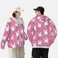 thumbnail image 6 of Daiia Rabbit Holding Flowers UPF 50+ Sun Protection Hoodie Jacket Lightweight Long Sleeve Sun Shirt for Women Men with Pocket Hiking Outdoor-XX-Large, 6 of 9