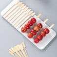 thumbnail image 2 of Walbest 100Pcs Wooden Skewers 6 Inch Sturdy Cocktail Picks for Appetizers Flat Paddle Food Sticks for Party BBQ Fruit Cheese Charcuterie Boards Accessories, 2 of 7