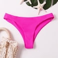 thumbnail image 4 of Women's Bikini Bottoms High Cut Swimsuit Bottom Solid Color Mid Waist Swim Bottoms, 4 of 6