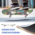 thumbnail image 6 of 31"x8" Cute Cartoon Monkey Complete Skateboards for Beginners, Double Kick 7 Ply Maple Deck Floral Jungle Colorful Blossoms Skateboard with Wheels, Gifts for Kids Teens, 6 of 8