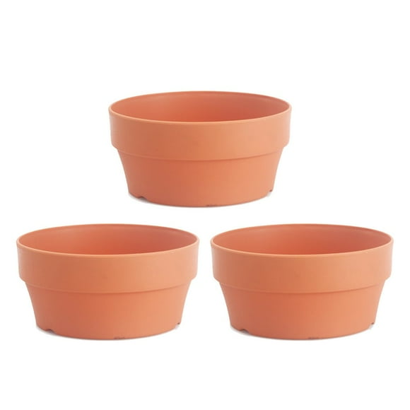 EIMELI Pot Planter Succulent Shallow Bonsai Terracotta Plastic Flower Nursery Pots Plant Starting Cylinder Round Training