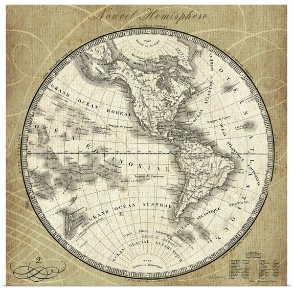 Great BIG Canvas | Rolled Sue Schlabach Poster Print entitled French World Map III