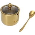thumbnail image 4 of FrostHike Bol à Sucre en Acier Inoxydable Doré Pot à Épices Pot de Rangement avec Couvercle Cuillère, 4 of 5